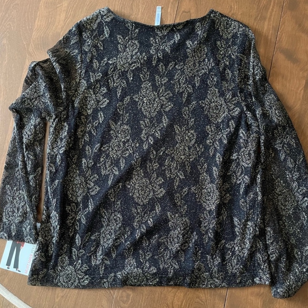 NWT White Stag Black Long Sleeve Blouse, Size XL - Picture 3 of 4
